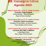 Calendario degli spettacoli di Agosto